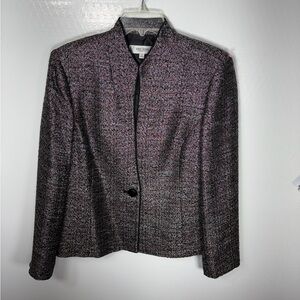 Vintage Jones Studio Black and Pink Tweed Blazer 366